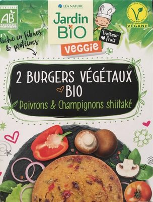 2 burgers végétaux bio poivrons & champignons shiitaké