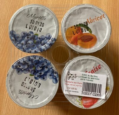 4 yaourts aux fruits