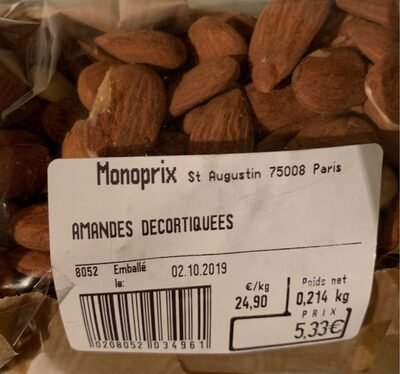 Amandes decortiquées