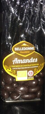 Amandes enrobées de chocolat noir 74%