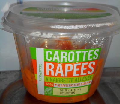 Carottes râpées vinaigrette allégée