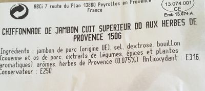 Chiffonnade jambon cuit