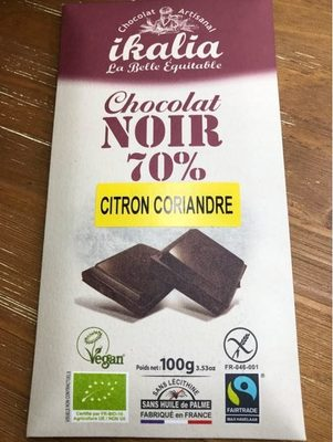 Chocolat Noir 70% Citron Coriandre