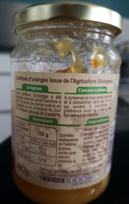 confiture d'oranges au sucre de canne