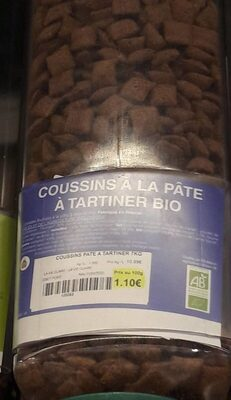 coussins à la pâte à tartiner bio