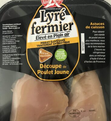 Decoupe de poulet jaune