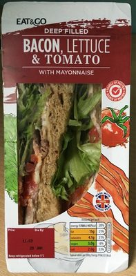 Deep filled Bacon, lettuce & tomato with mayonnaise