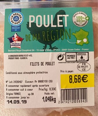 Filets de poulet