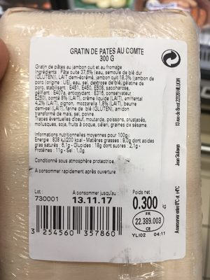 Gratin de pâte au comté