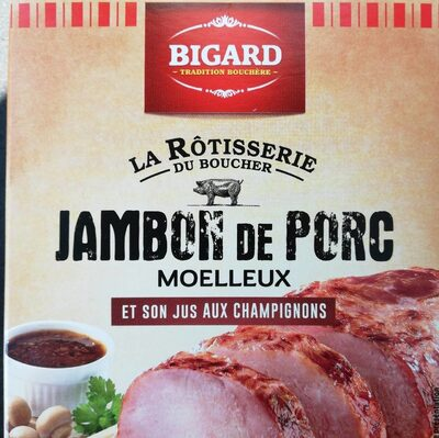 Jambon de porc moelleux et sa sauce aux champignons