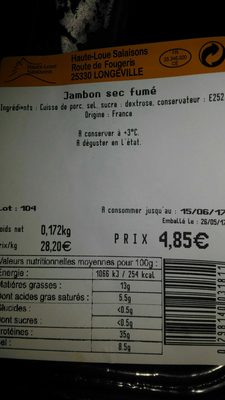 Jambon sec fumé