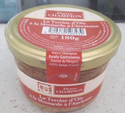 La terrine d'oie à la moutarde à l'ancienne