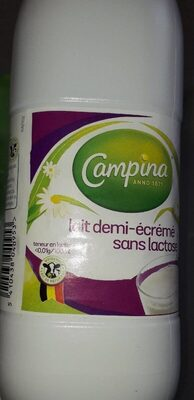 Lait  demi  écrémé sans lactose