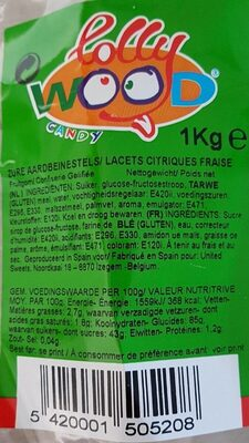 Lolly wood candy lacets citriques fraise