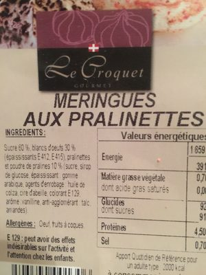 Meringues aux Pralinettes