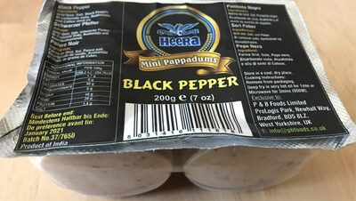 Mini pappadums - Black pepper