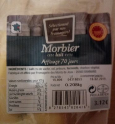 Morbier au lait cru