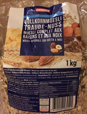 Muesli aux raisins et aux noisettes