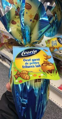 Œuf garni de petites fritures lait