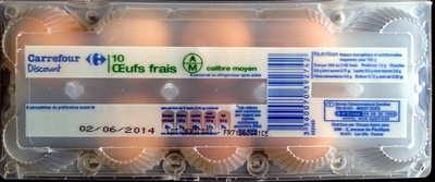 Oeufs frais (x 10) calibre Moyen