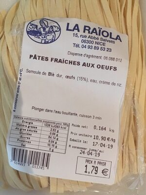 Pates fraiches aux oeufs