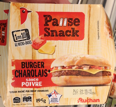 Pause Snack Burger Charolais sauce Poivre