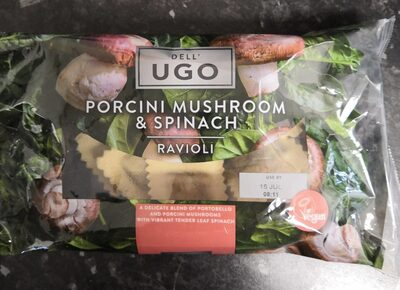 Porcini mushroom & spinach ravioli
