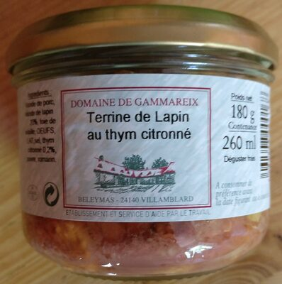 Terrine de lapin au thym citronné