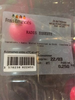 Radis rond, barquette 250g