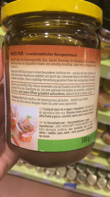 Rapunzel Haselnussmus, 500 GR Glas