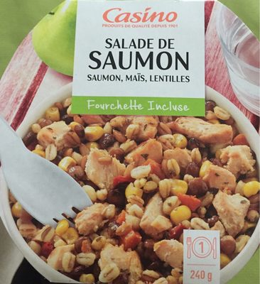Salade de saumon, maïs, lentilles