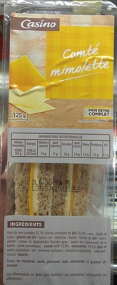 Sandwich Comté Mimolette pain de mie complet