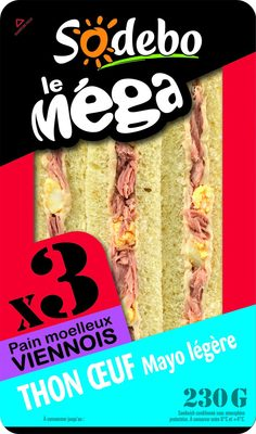 Sandwich Le Méga - Club - Thon Œuf Mayo légère  x3 / pain viennois
