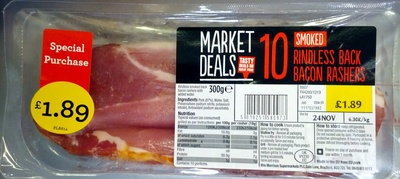 Smoked Rindless Back Bacon Rashers