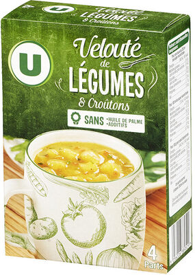 Soupe instantanée aux légumes et croûtons