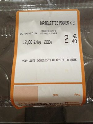 Tartelettes poires