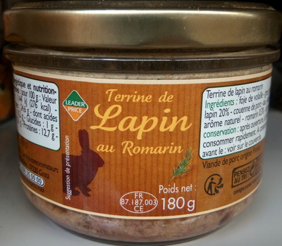 Terrine de lapin au romarin