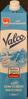 Valco lait 1/2 ecreme frais