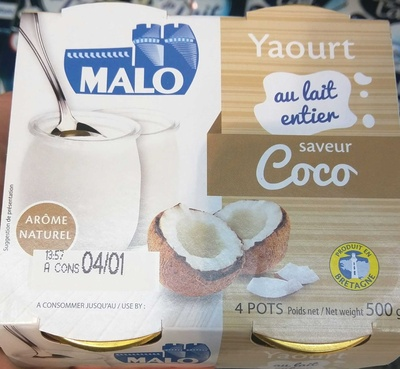 Yaourt lait entier Malo saveur coco